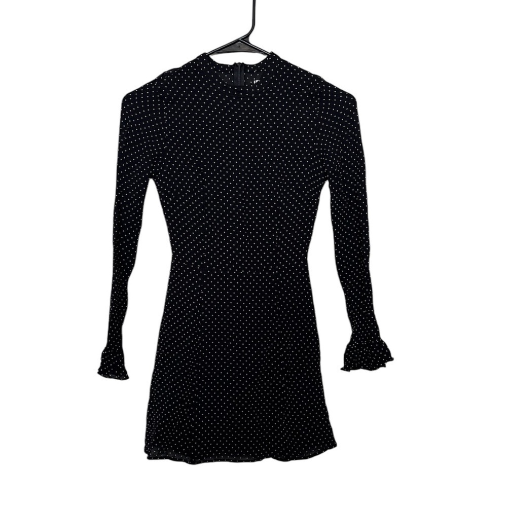 Reformation Black and White Polka Dot Fox Dress Size 0